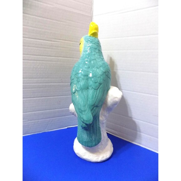 NEW Ceramic Cockatoo Parrot Statue Figurine Tropical Home Decor Birds - Picture 4 of 4